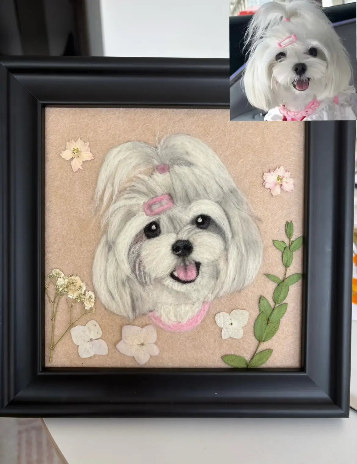 Custom felt pet portraits | Personalized handmade pet keepsakes