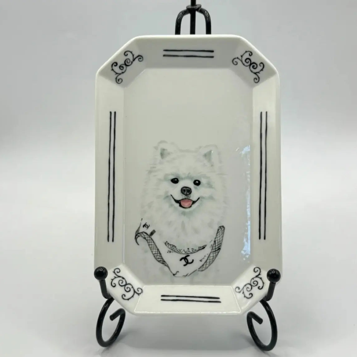 Custom pet drawing pasta bowl, hand-painted from your pet’s picture, unique ceramic artwork