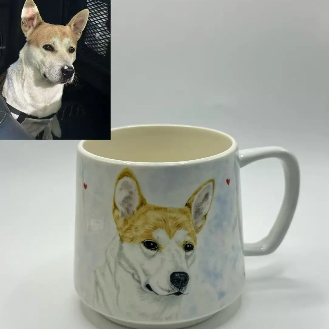 Custom pet mug with dog and paw print – personalized dog lover ceramic mug, pet photo cup