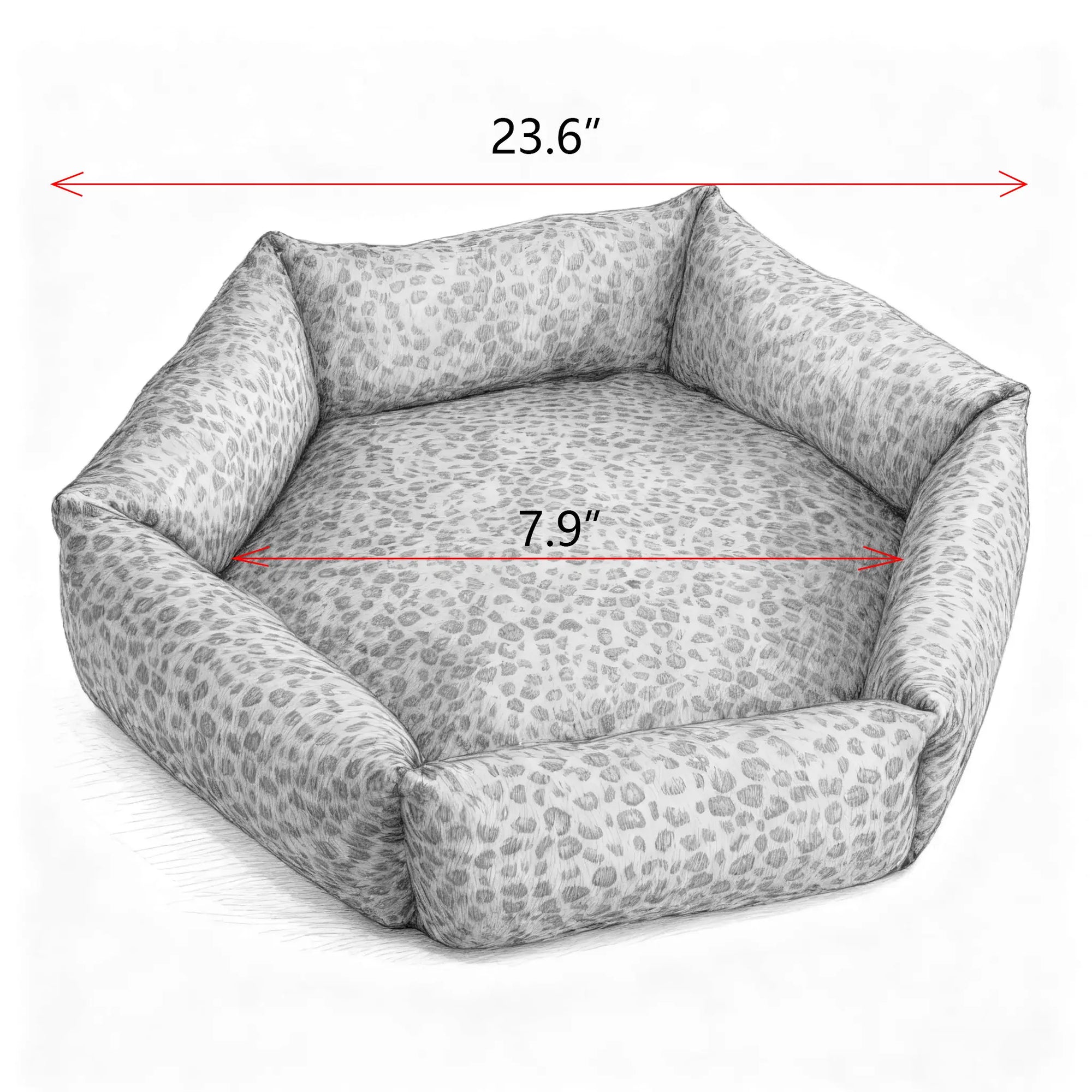 Original sketch of the brown leopard-print cotton cat bed designed by starpeto