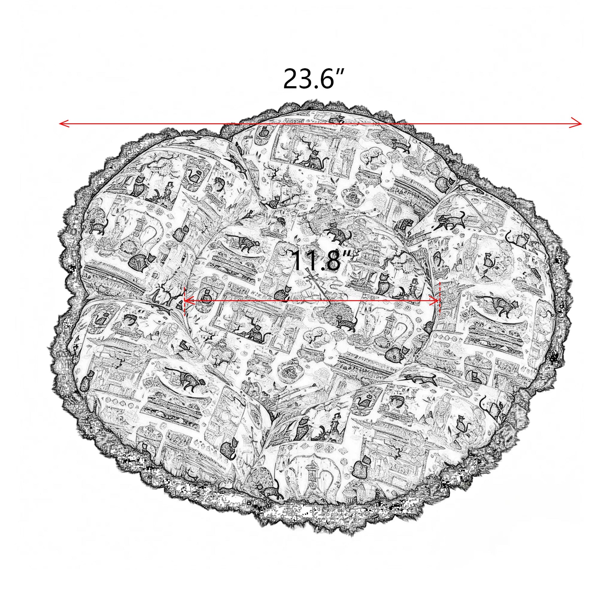 French cotton cat bed original design sketch