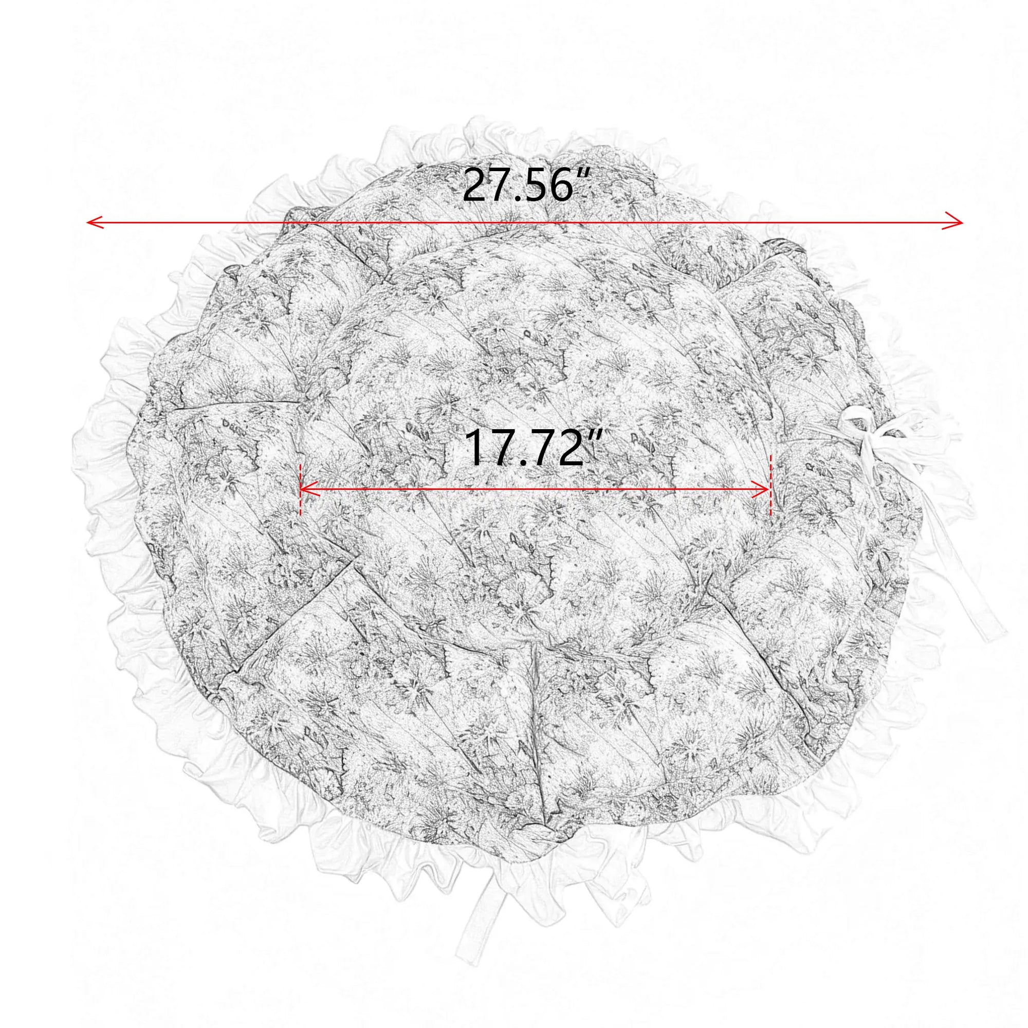 Original garden oil painting style cotton cat bed design sketch