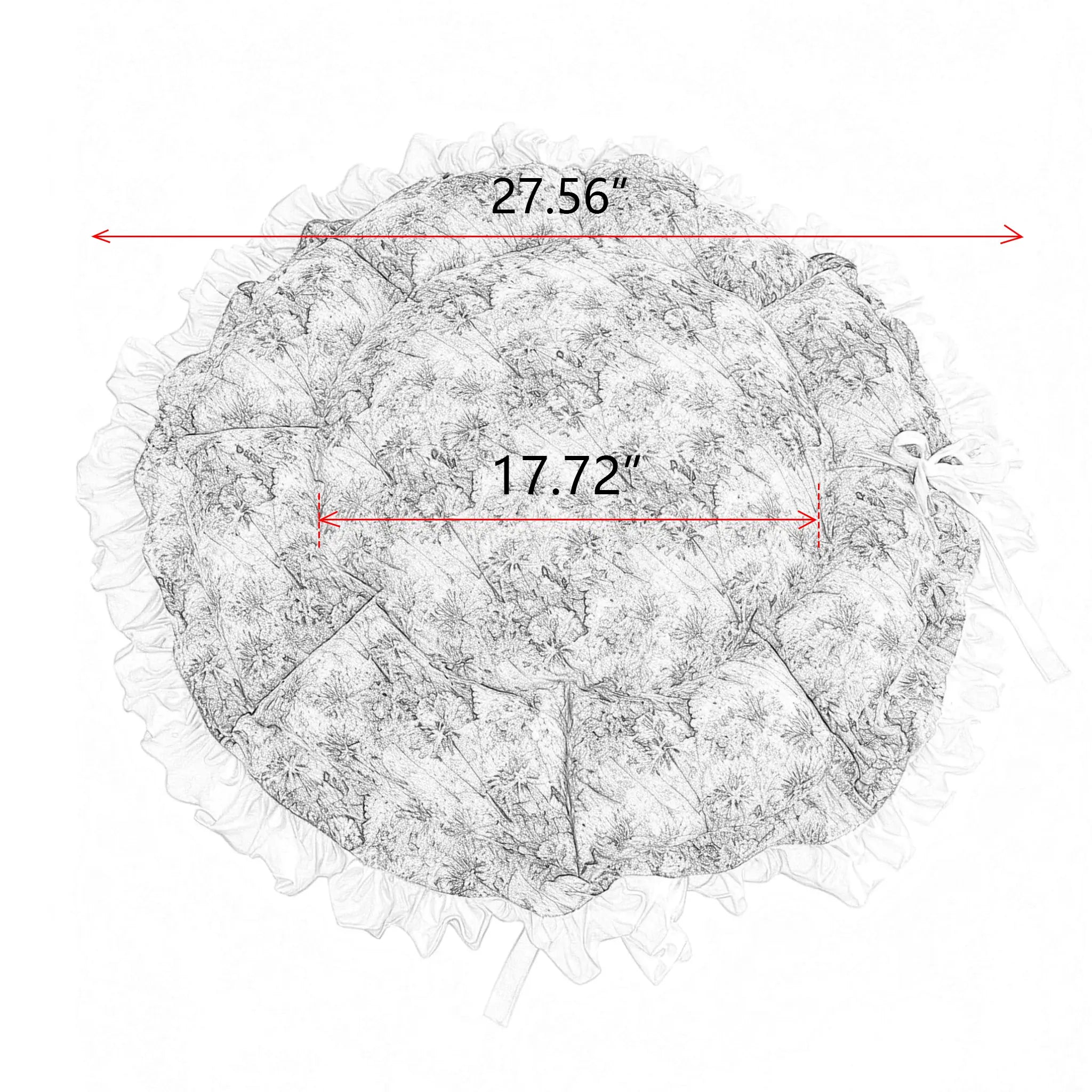 Original garden oil painting style cotton cat bed design sketch