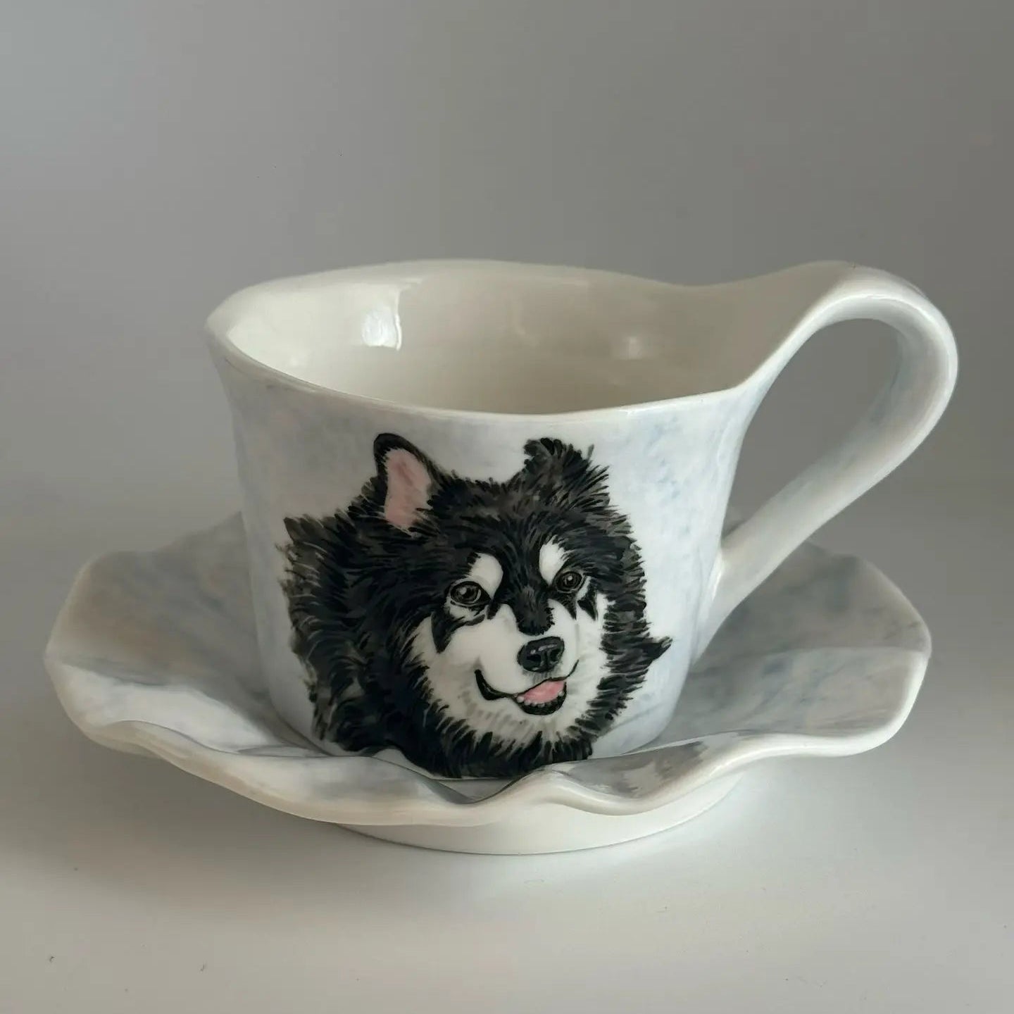 Ceramic mug featuring cute dog face art – dog mug for home, dog lover gift mug