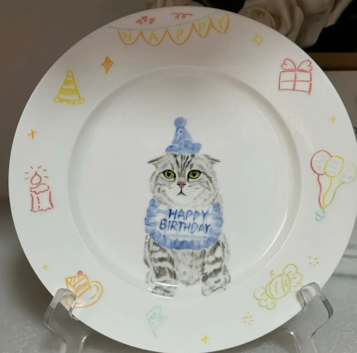 Personalized ceramic bowl with custom pet photo illustration, perfect pet lover gift and home décor