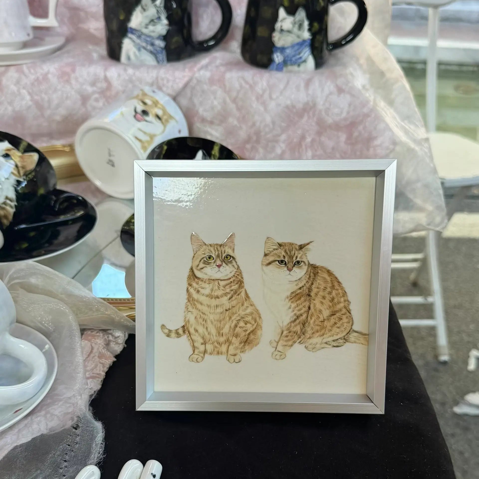 Personalized pet frame converting your photo into a hand-drawn artwork